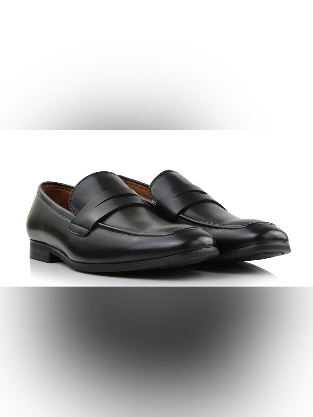 Women's Black Leather Penny Loafers